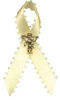 Yellow Angel Ribbon Pin