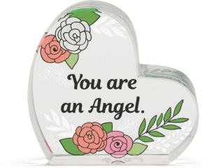 Heart of AngelStar Glass Plaque - Angel