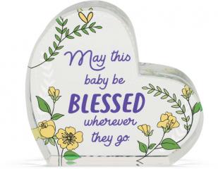 Heart of AngelStar Glass Plaque - New Baby