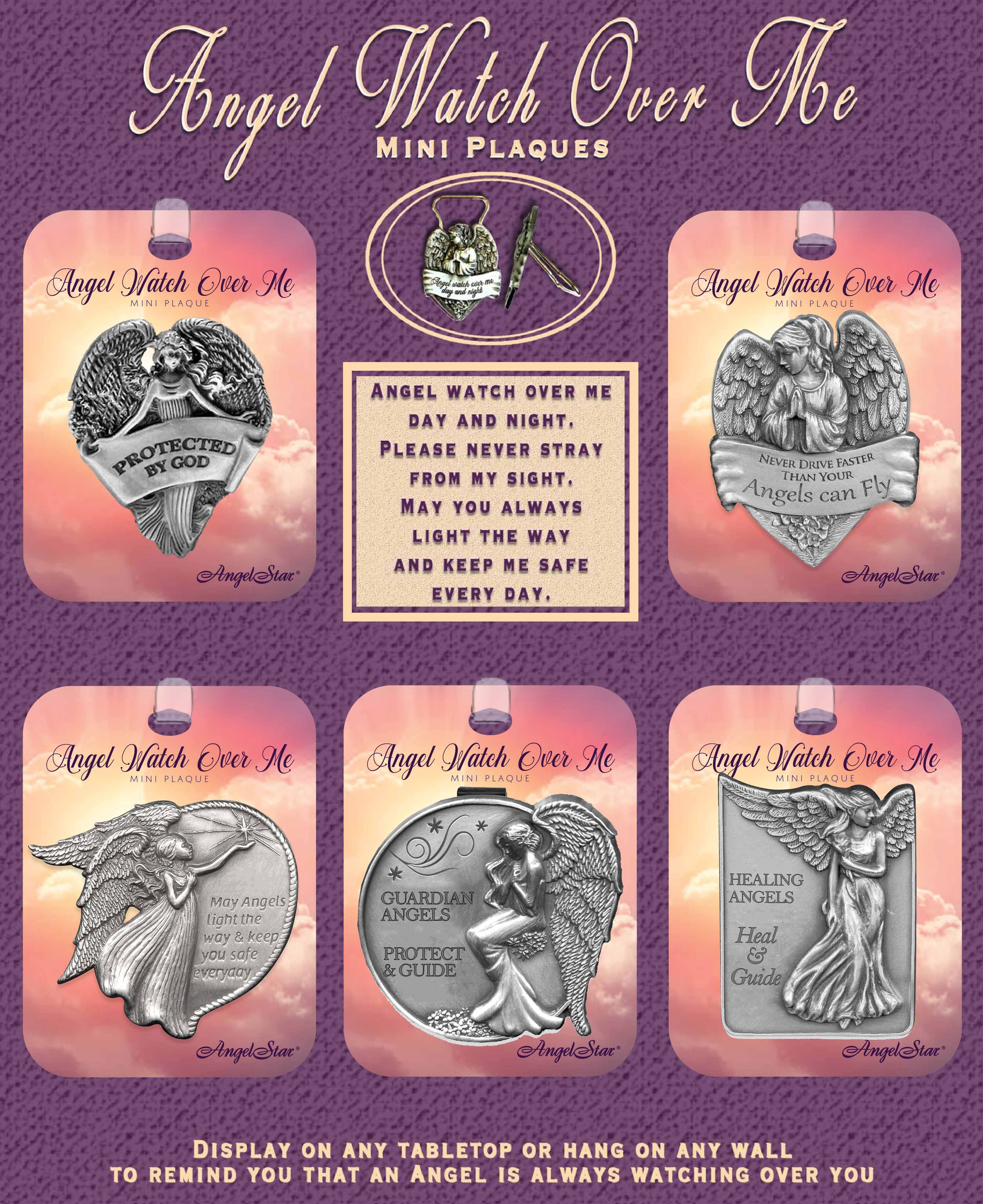 Religious Angel Watch Over Me Mini Plaques 30pc Assortment