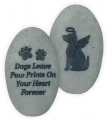 Rainbow Bridge Pet Stone - Dogs Leave Paw Prints On Your Heart Forever