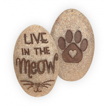 Live in the Meow Pawsitive Stone