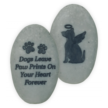 Rainbow Bridge Pet Stone - Dogs Leave Paw Prints On Your Heart Forever