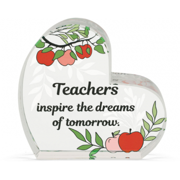 Heart of AngelStar Glass Plaque - Teacher