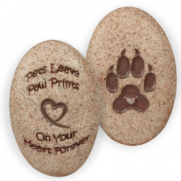 Dog Classic Paw Print Pocket Stone